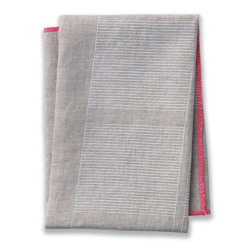 Ledger Print Hand-Printed Linen Tea Towels