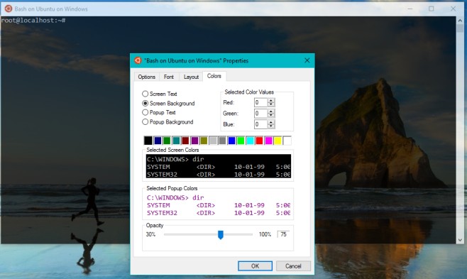 How To Change The Bash Console Background Opacity In Windows 10