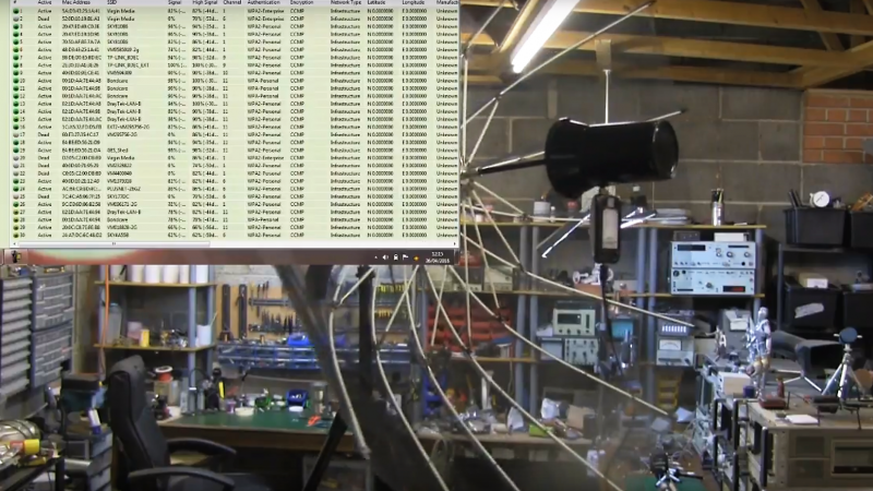 Umbrella And Tin Cans Turned Into WiFi Dish Antenna