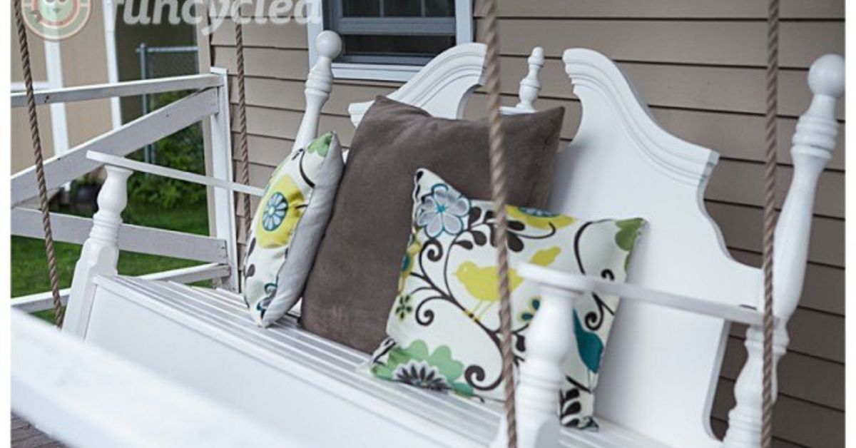 Hanging a Porch Swing Made From an Old Bed Frame